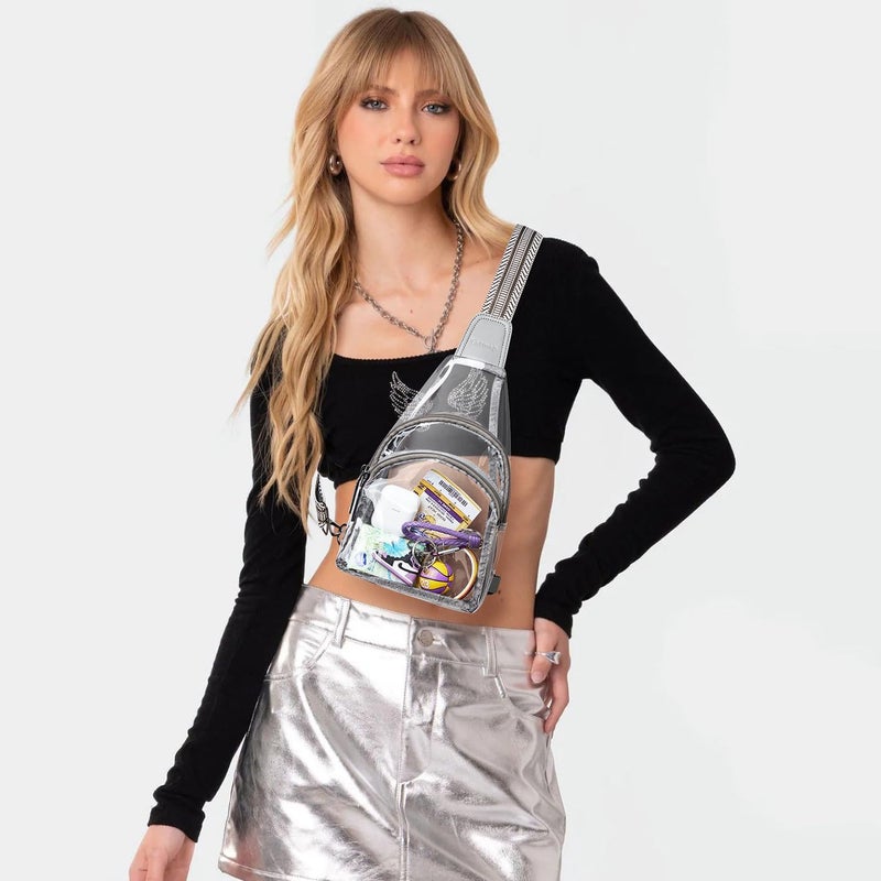 LATMAP Clear bags Stadium Approved Crossbody Sling Bag Fanny Pack Backpack Purses for Women Men Belt bag for stadium events - Image 2